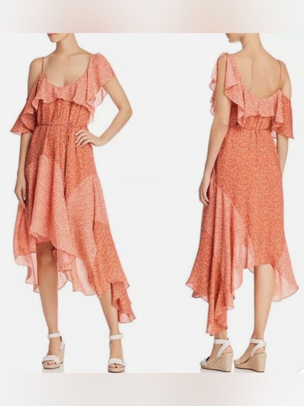 NWT Joie Hacinthia One-Shoulder Silk Midi Dress - Medium - Picture 2 of 5